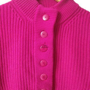 Pull col montant laine coton Sézane S rose fuchsia Neuf