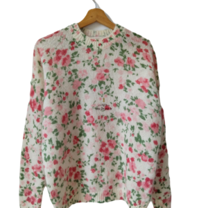 Pull épais fleuri 64% laine kid mohair Sézane XS multicolore Neuf
