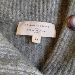 Pull col montant baby alpaga Sézane modèle Micky XS vert kaki TBE