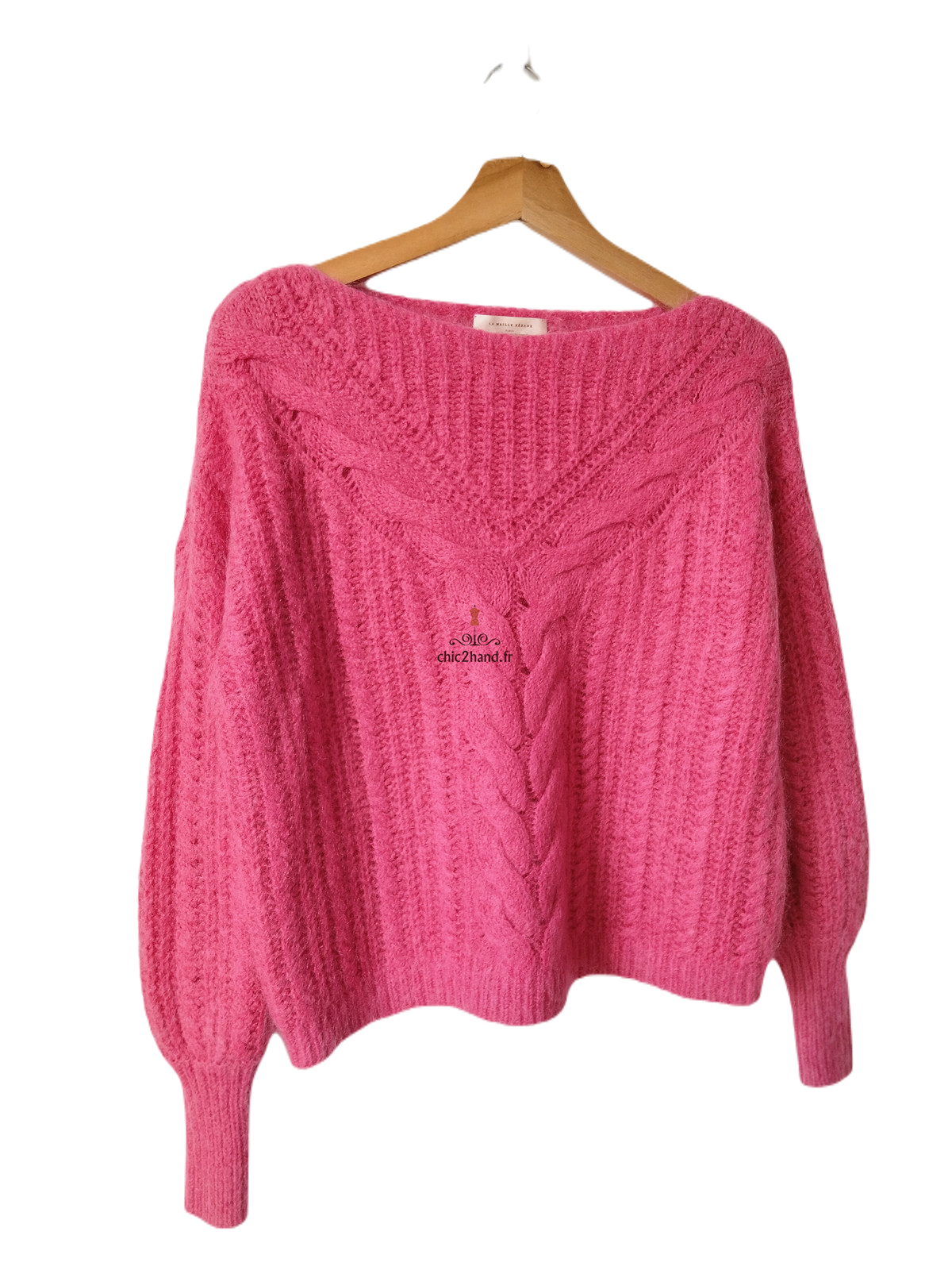 Pull épais doudou laine kid mohair Sézane XS rose TBE – Image 3