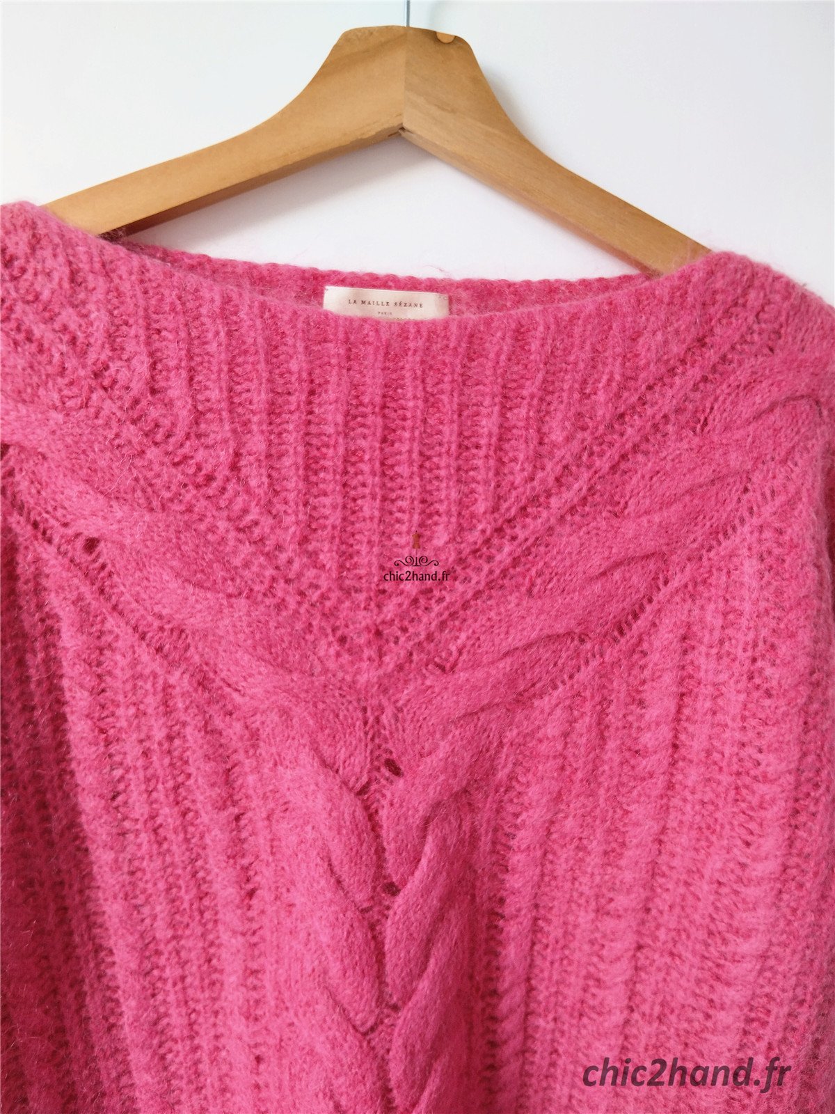 Pull épais doudou laine kid mohair Sézane XS rose TBE – Image 10