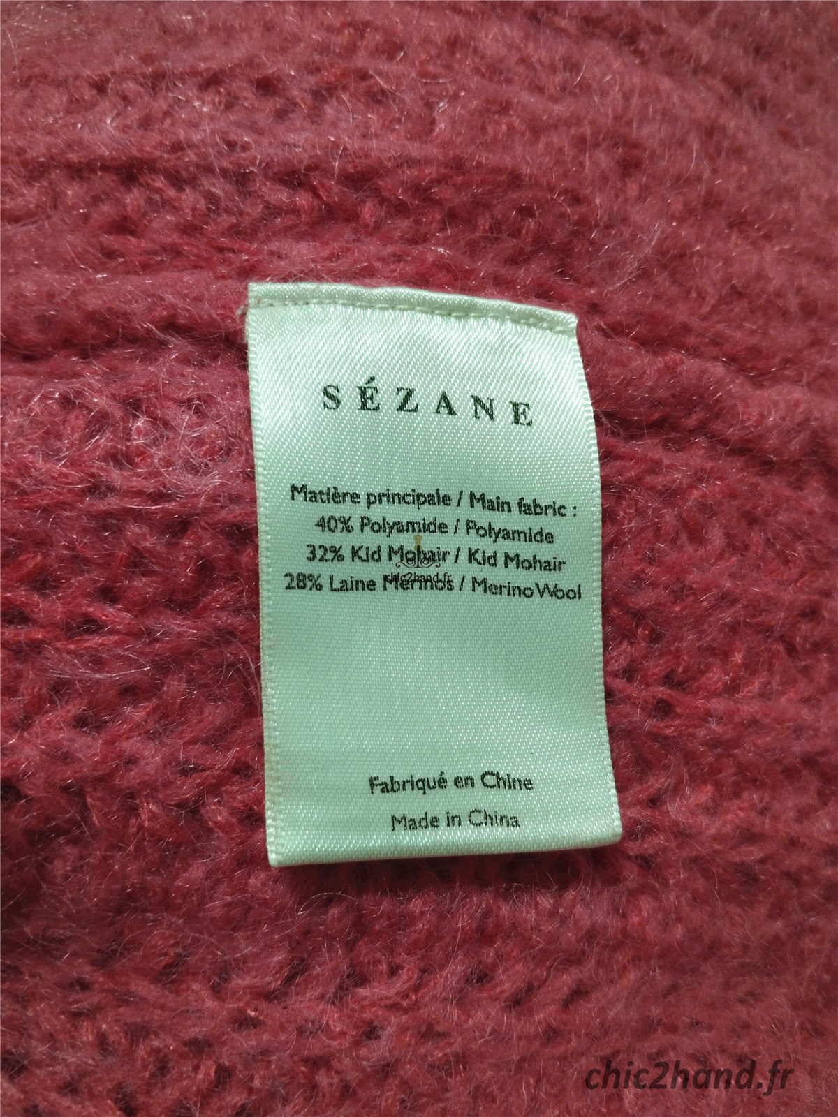 Pull épais doudou laine kid mohair Sézane XS rose TBE – Image 5
