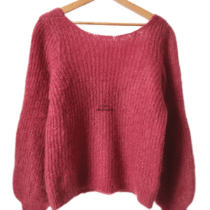 Pull épais doudou 82% kid mohair Sézane M rose framboise TBE