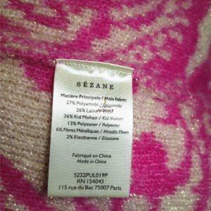 Pull épais 52% laine kid mohair Sézane XXS rose doré multicolore Excellent état