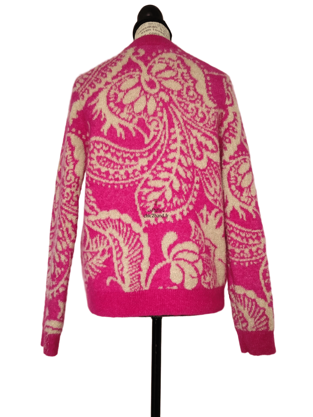 Pull épais 52% laine kid mohair Sézane XXS rose doré multicolore Excellent état – Image 4