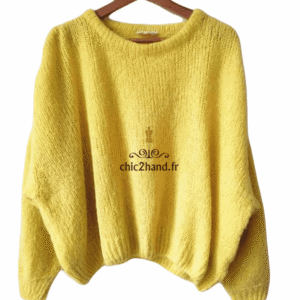 Pull oversize 78% bébé alpaga American Vintage siri261 XS  S mitibird jaune curry TBE
