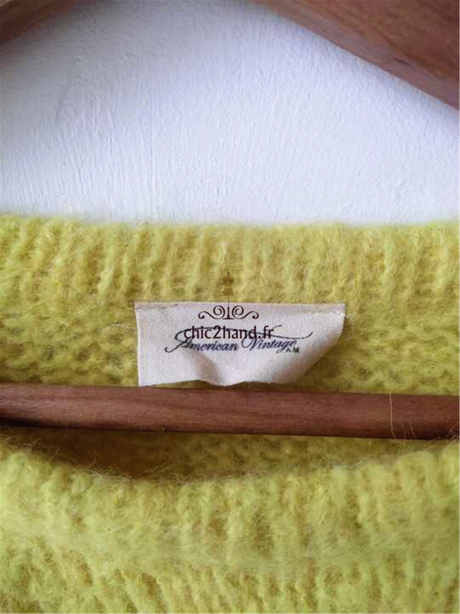 Pull oversize 78% bébé alpaga American Vintage siri261 XS S mitibird jaune curry TBE – Image 6