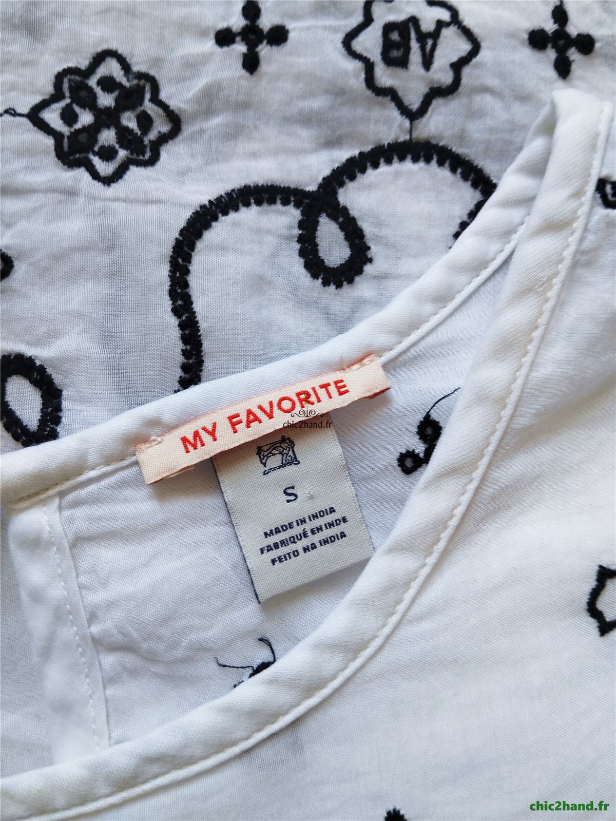 Très jolie top évasé coton avec borderie noir Scotch&Soda blanc S NEUF – Image 10