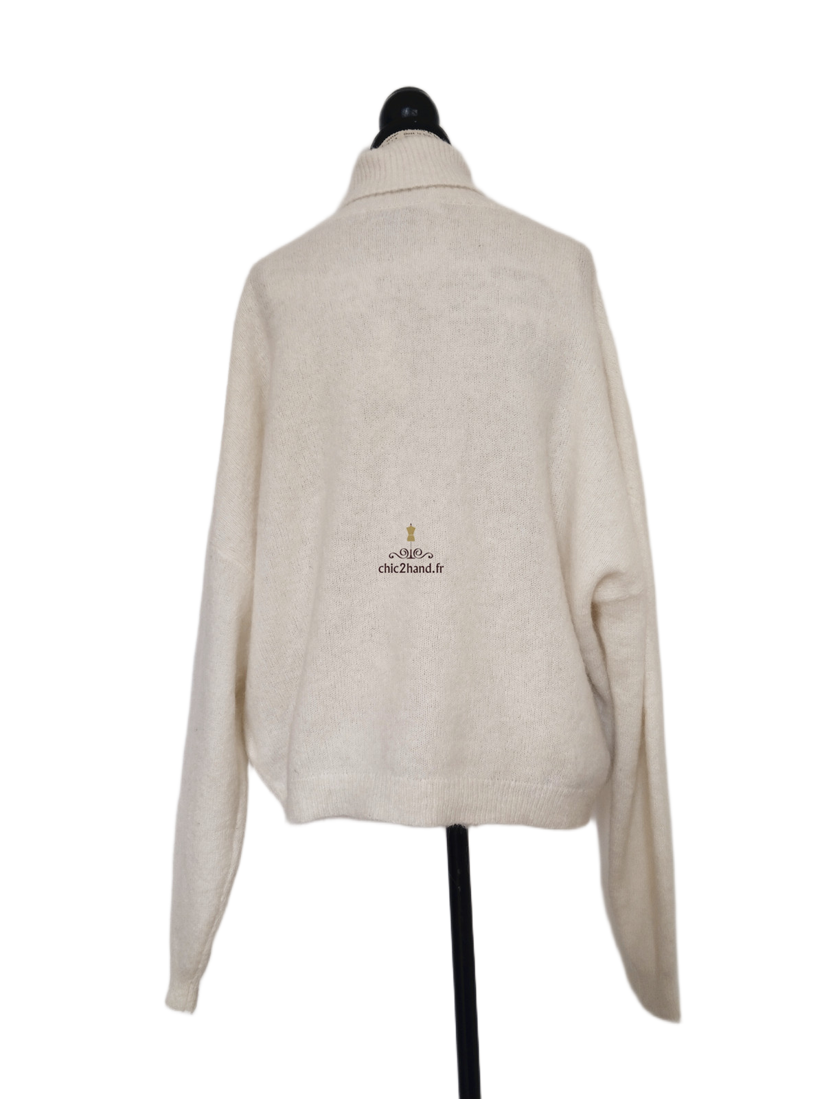 Pull oversize col roulé alpaga American Vintage TU blanc écru taj15O NEUF – Image 9