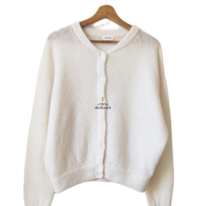 Gilet cardigan oversize alpaga American Vintage taj19O blanc XS S NEUF