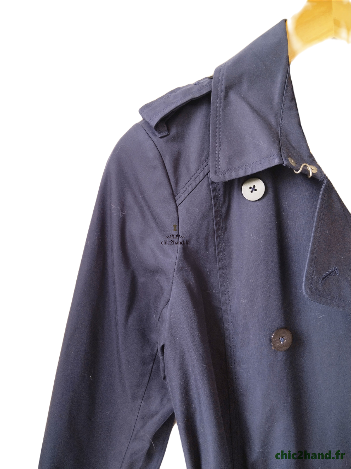Trench imperméable classique doublure Comptoir des Cotonniers Cadeau bleu marine M neuf – Image 3