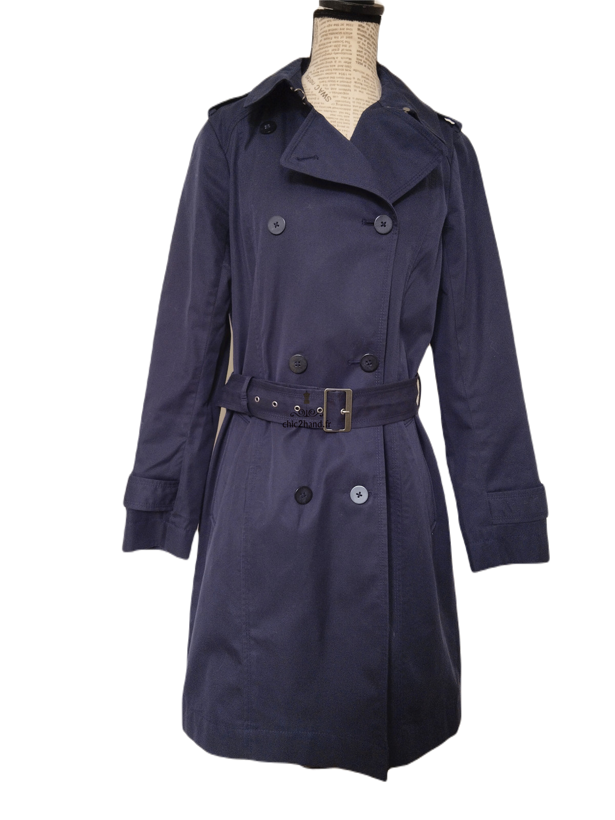 Trench imperméable classique doublure Comptoir des Cotonniers Cadeau bleu marine M neuf – Image 5