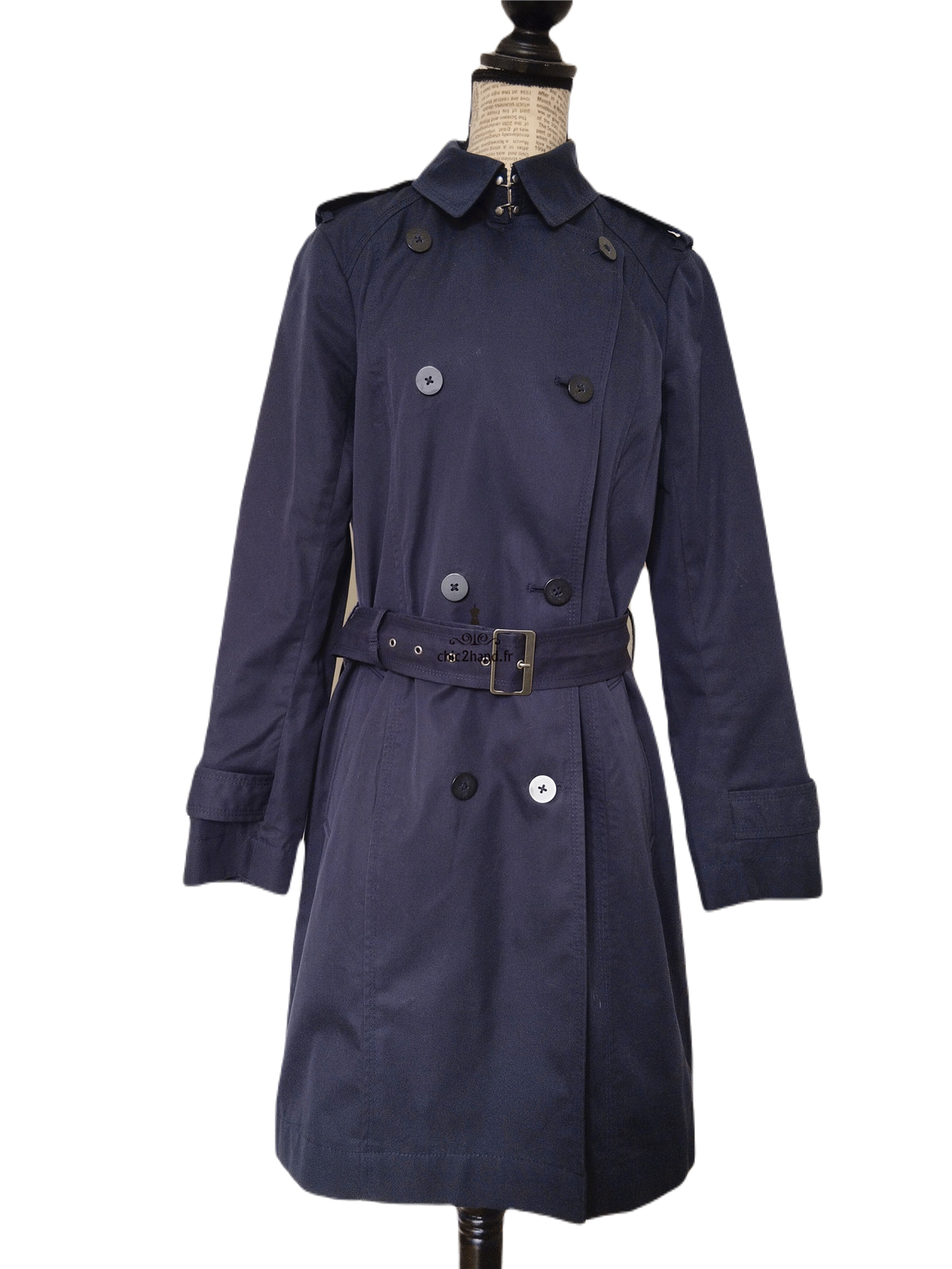 Trench imperméable classique doublure Comptoir des Cotonniers Cadeau bleu marine M neuf – Image 6
