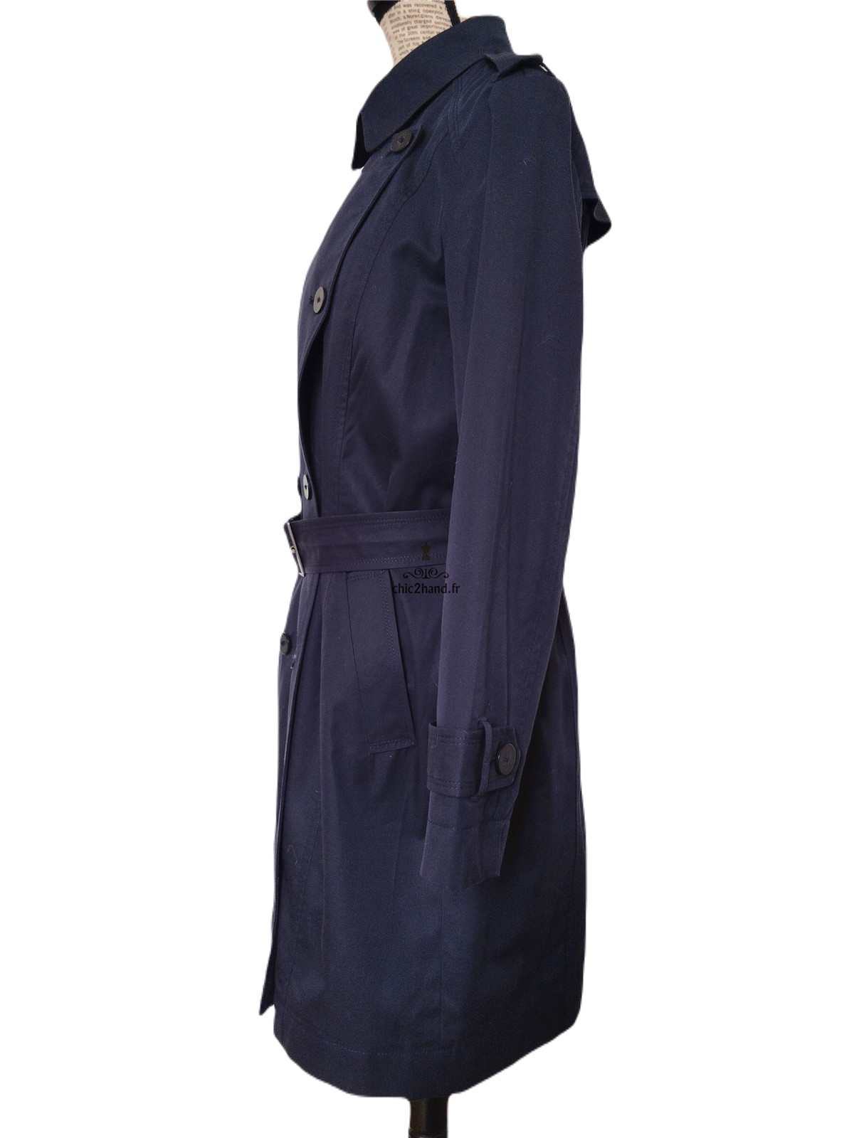 Trench imperméable classique doublure Comptoir des Cotonniers Cadeau bleu marine M neuf – Image 7
