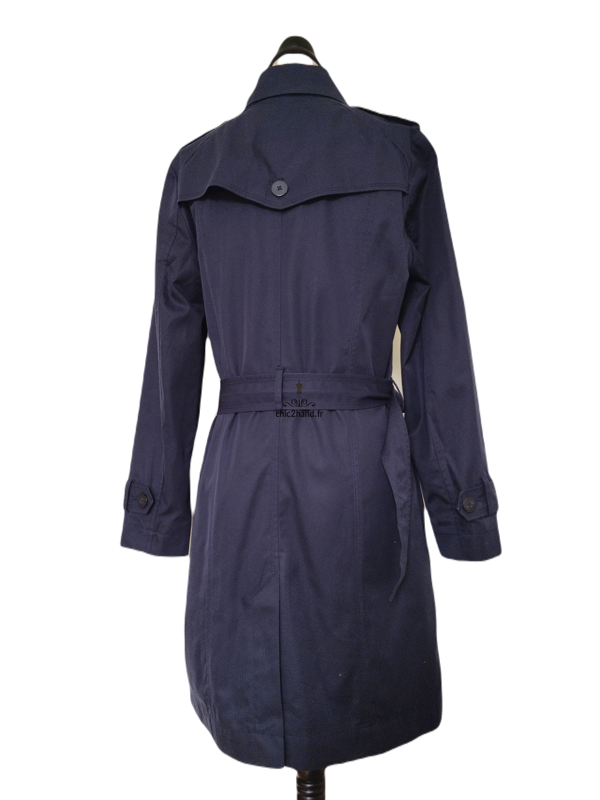 Trench imperméable classique doublure Comptoir des Cotonniers Cadeau bleu marine M neuf – Image 8