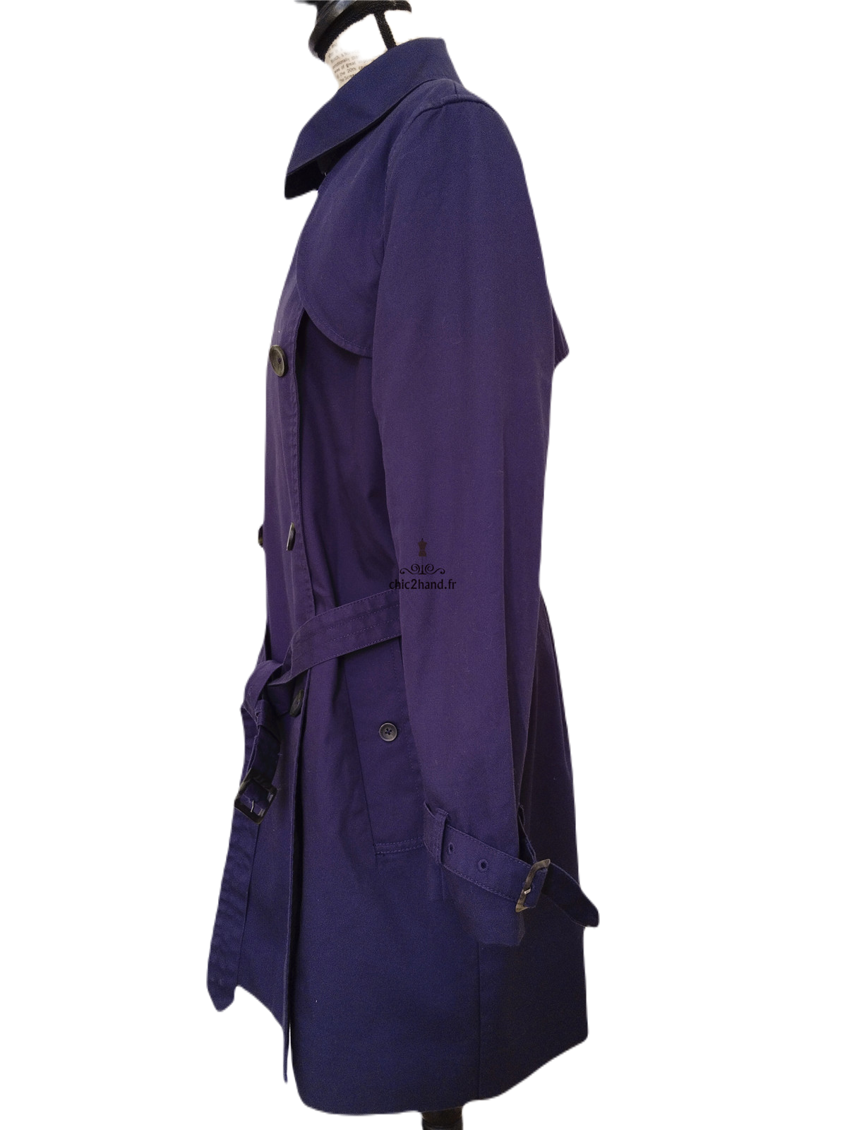 Trench imperméable classique Comptoir des Cotonniers Isore bleu marine M NEUF – Image 4