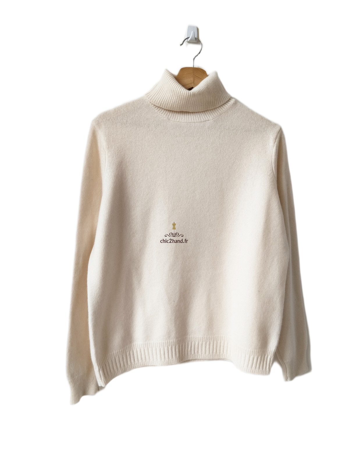 Pull col roulé 100% pur cachemire Uniqlo blanc neuf XS NEUF