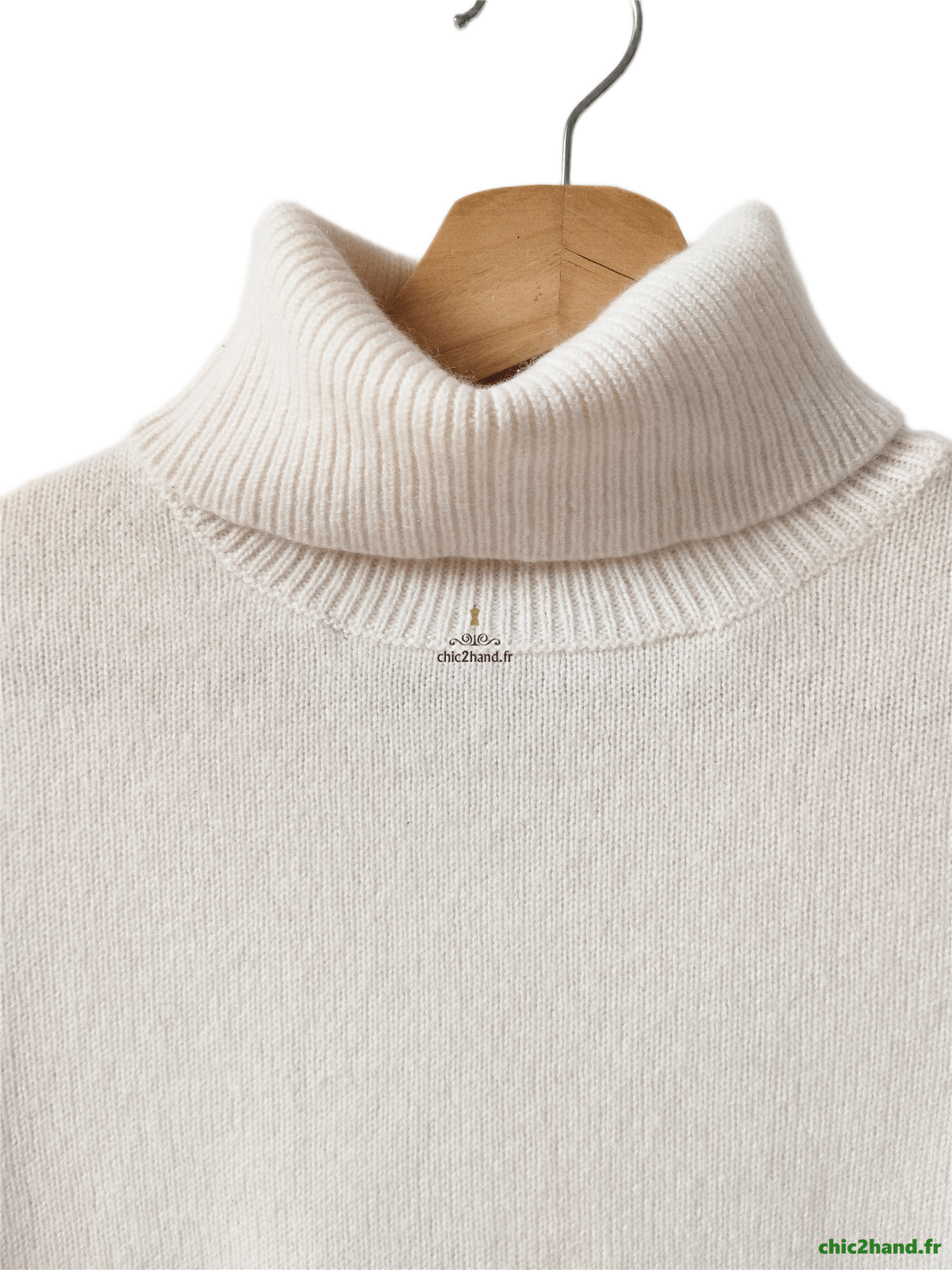 Pull col roulé 100% pur cachemire Uniqlo blanc neuf XS NEUF – Image 4