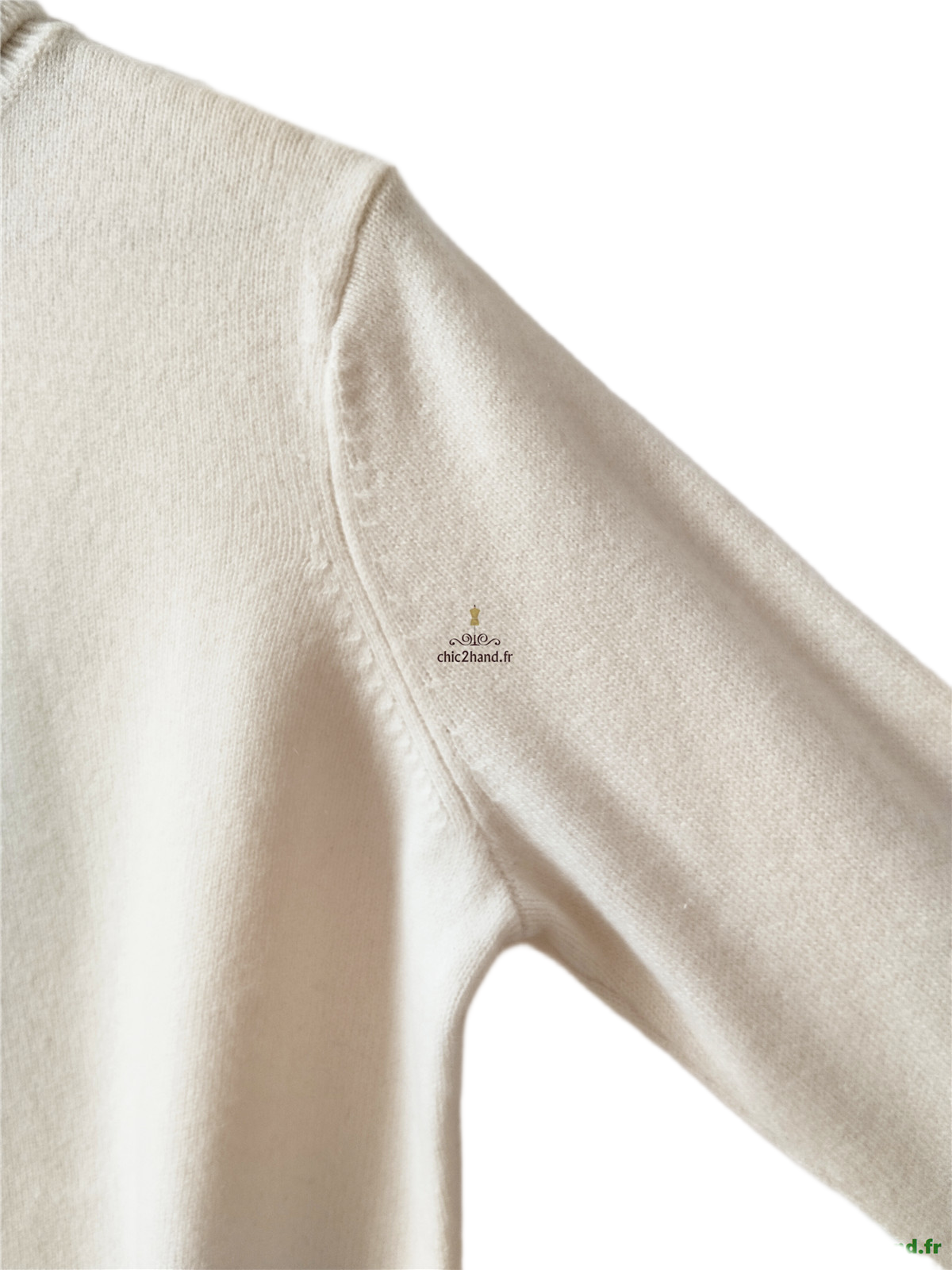 Pull col roulé 100% pur cachemire Uniqlo blanc neuf XS NEUF – Image 5