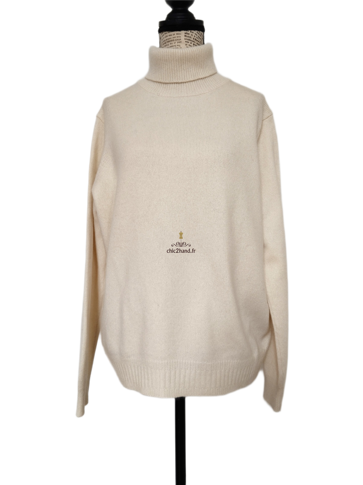 Pull col roulé 100% pur cachemire Uniqlo blanc neuf XS NEUF – Image 7