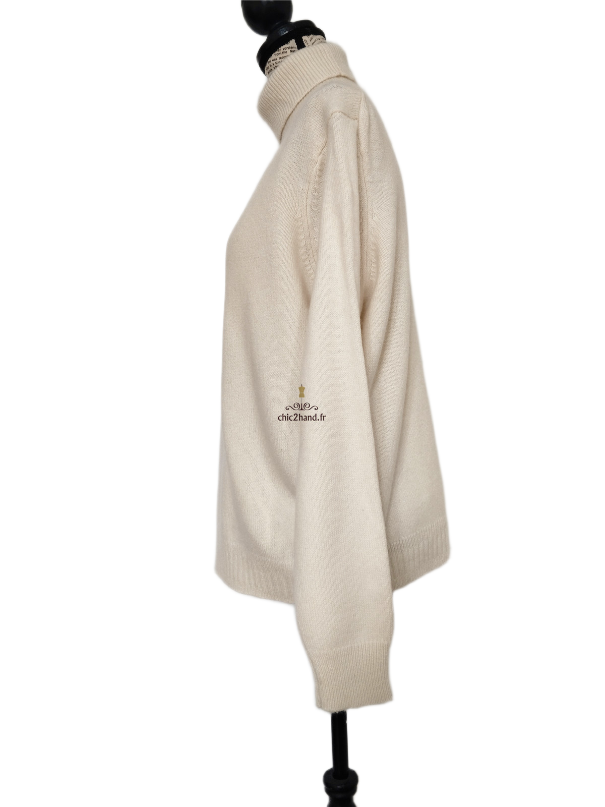 Pull col roulé 100% pur cachemire Uniqlo blanc neuf XS NEUF – Image 8