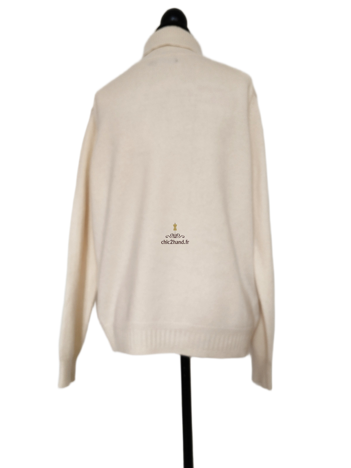 Pull col roulé 100% pur cachemire Uniqlo blanc neuf XS NEUF – Image 9