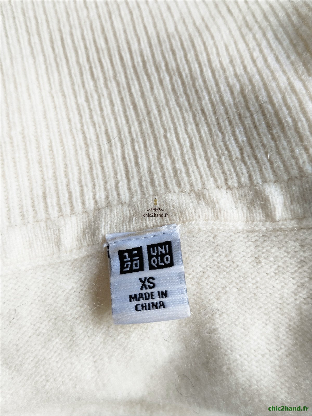 Pull col roulé 100% pur cachemire Uniqlo blanc neuf XS NEUF – Image 11