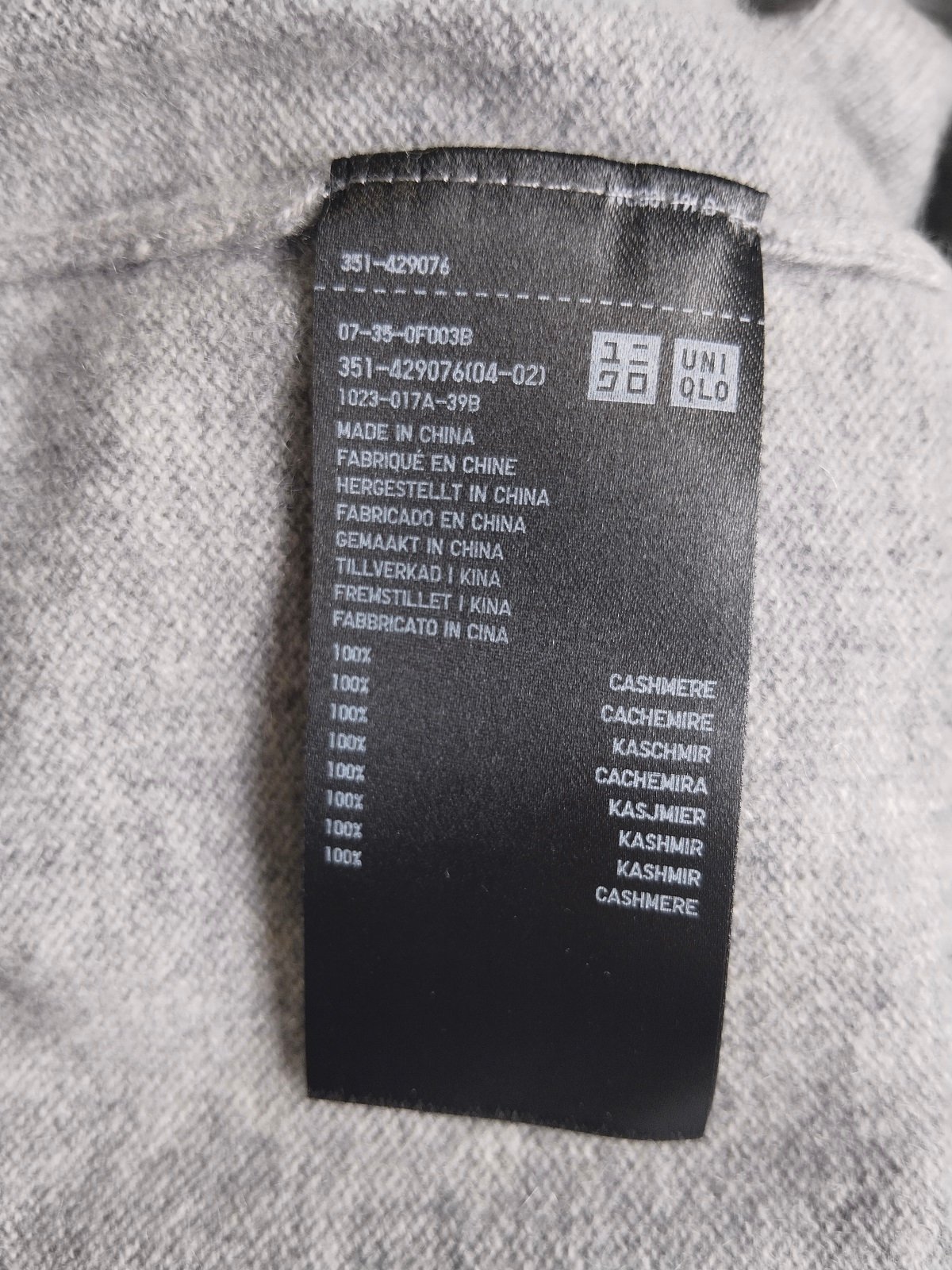 Pull col roulé oversize 100% pur cachemire Uniqlo gris neuf S NEUF – Image 3
