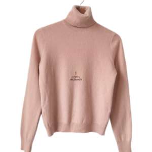 Pull col roulé 100% pur cachemire Uniqlo rose poudré S Neuf