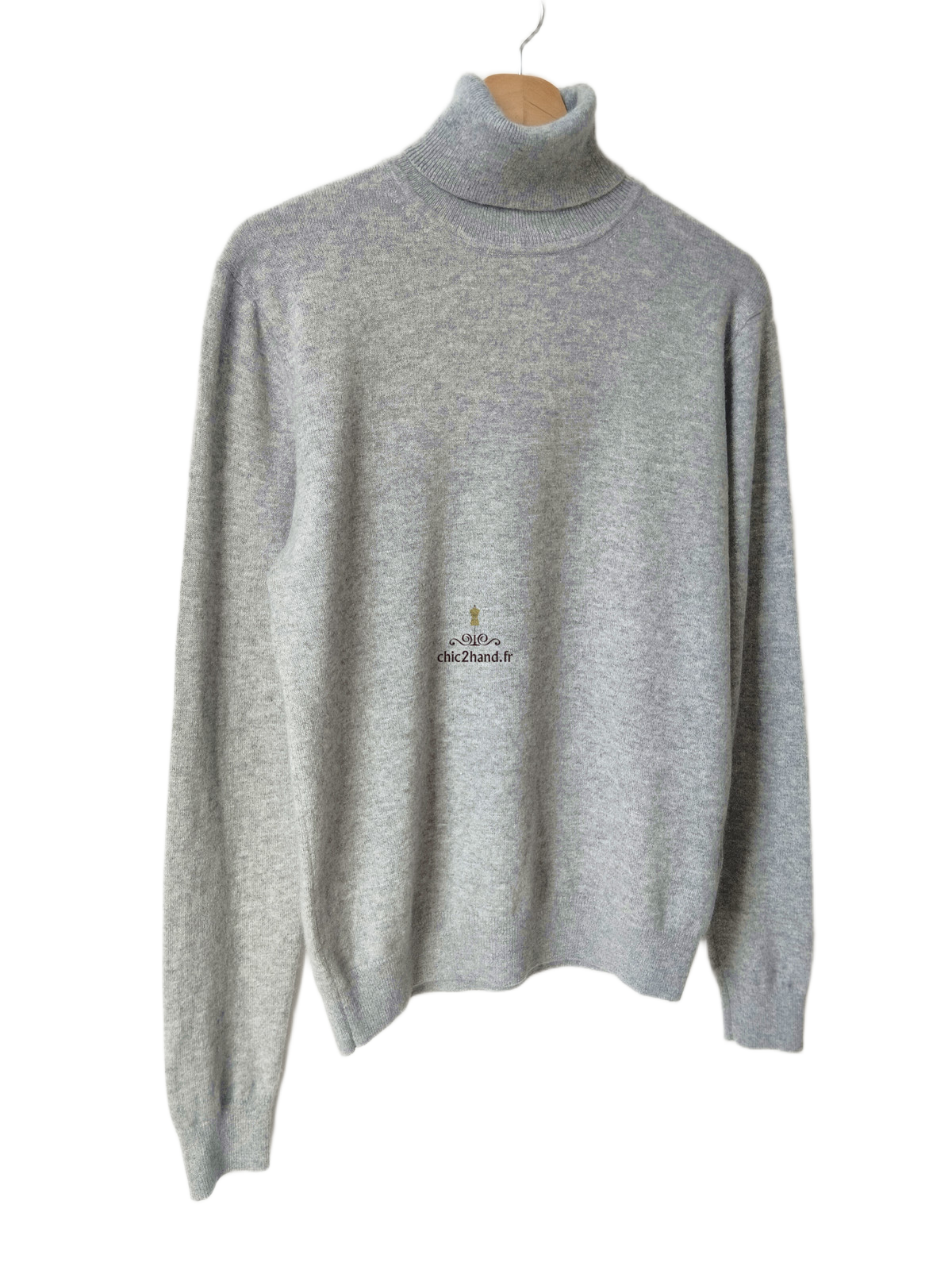 Pull col roulé oversize 100% pur cachemire Uniqlo gris neuf S NEUF – Image 6