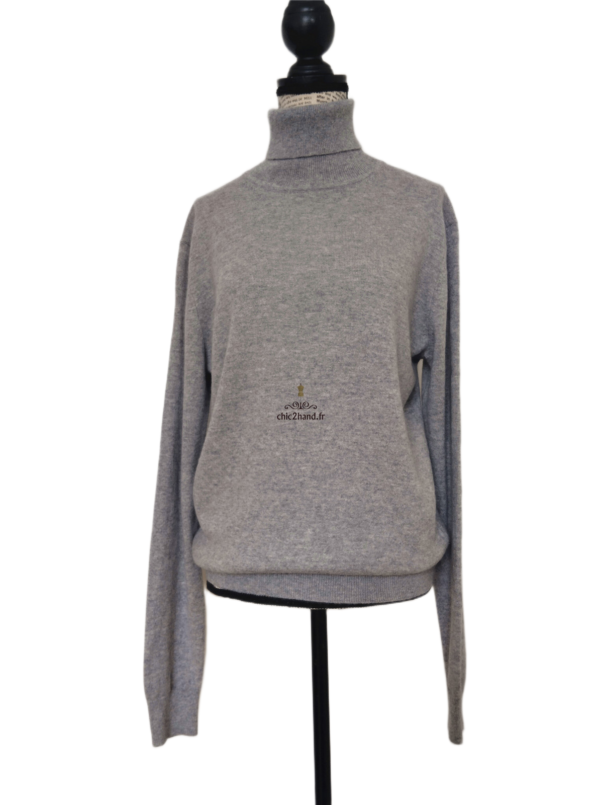 Pull col roulé oversize 100% pur cachemire Uniqlo gris neuf S NEUF – Image 9