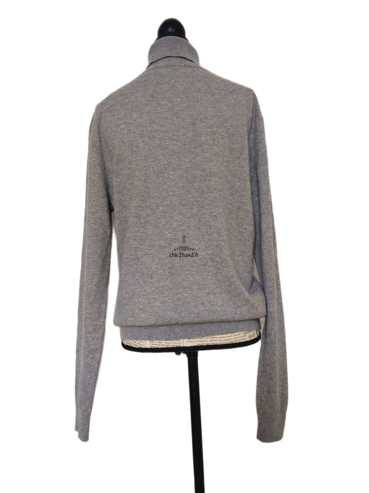 Pull col roulé oversize 100% pur cachemire Uniqlo gris neuf S NEUF – Image 8