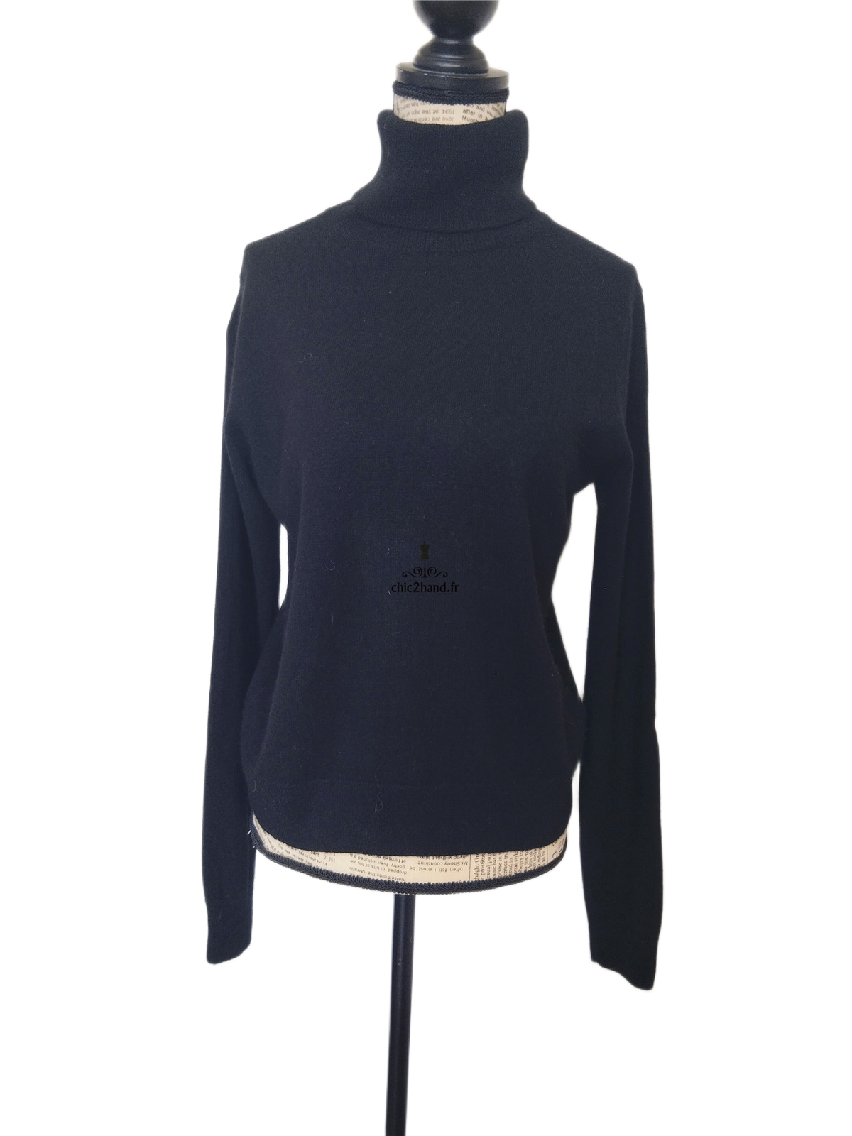 Pull col roulé 100% pur cachemire Uniqlo noir XS TBE – Image 8