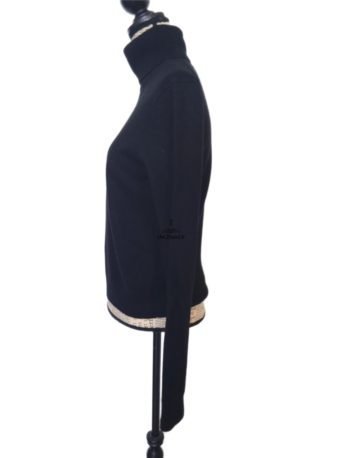 Pull col roulé 100% pur cachemire Uniqlo noir XS TBE – Image 9