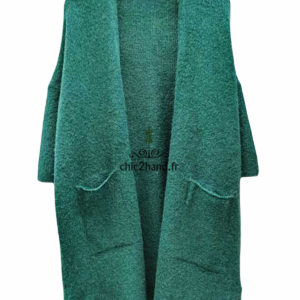 Gilet oversize 46% laine mohair American Vintage vert sapin vac267 vacaville TBE