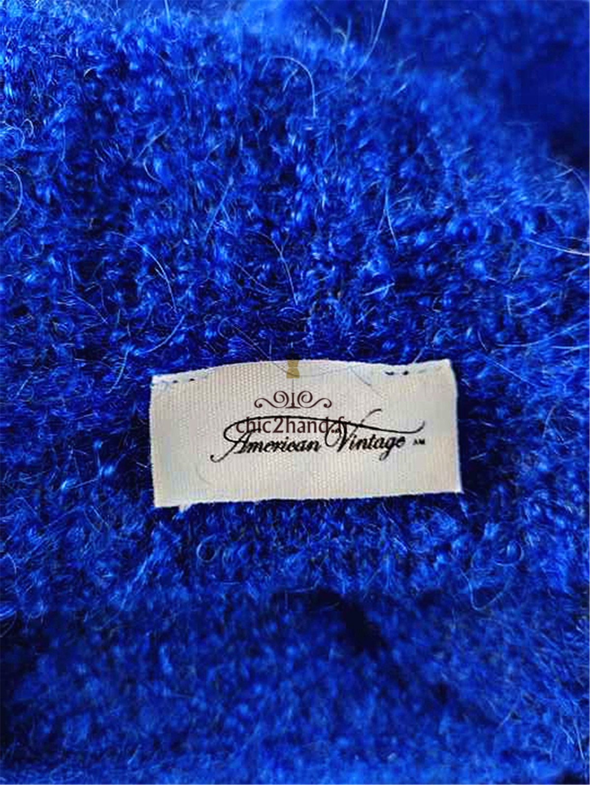 Pull oversize laine doudou American Vintage very18A XS S bleu électrique NEUF – Image 7