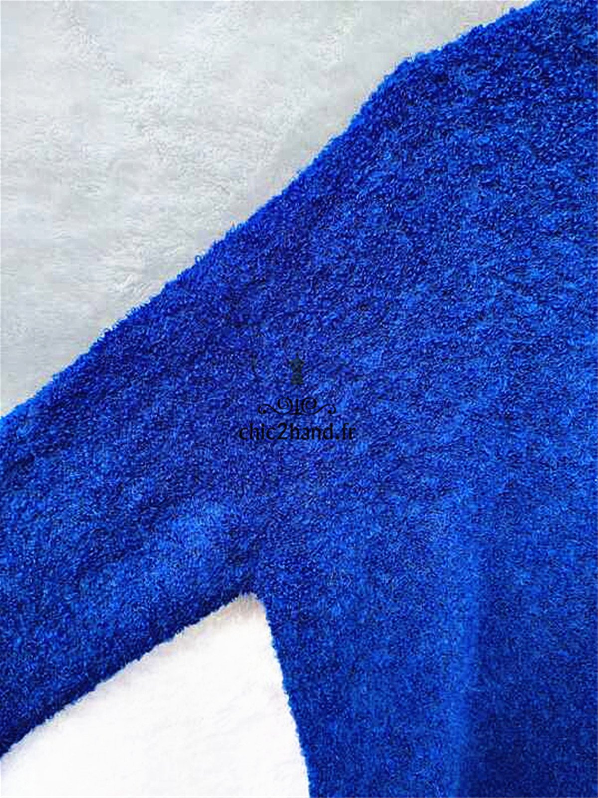 Pull oversize laine doudou American Vintage very18A XS S bleu électrique NEUF – Image 3
