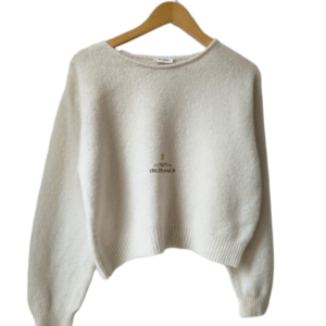 Pull oversize laine alpaga American Vintage vito18bm VITOW blanc crème XS S NEUF