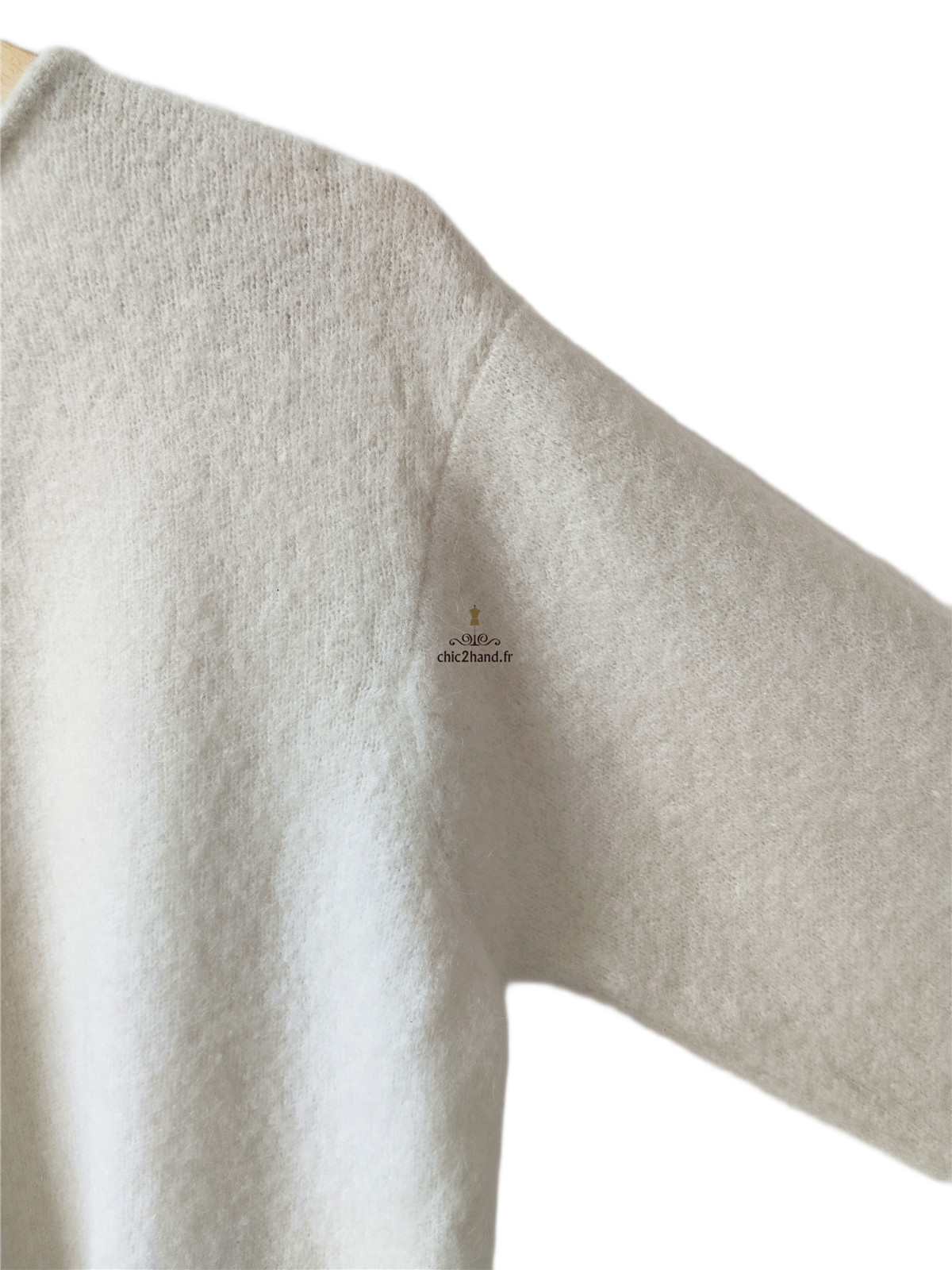 Pull oversize laine alpaga American Vintage vito18bm VITOW blanc crème XS S NEUF – Image 9