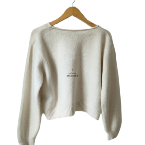 Pull oversize laine alpaga American Vintage vito18bm VITOW blanc crème XS S NEUF