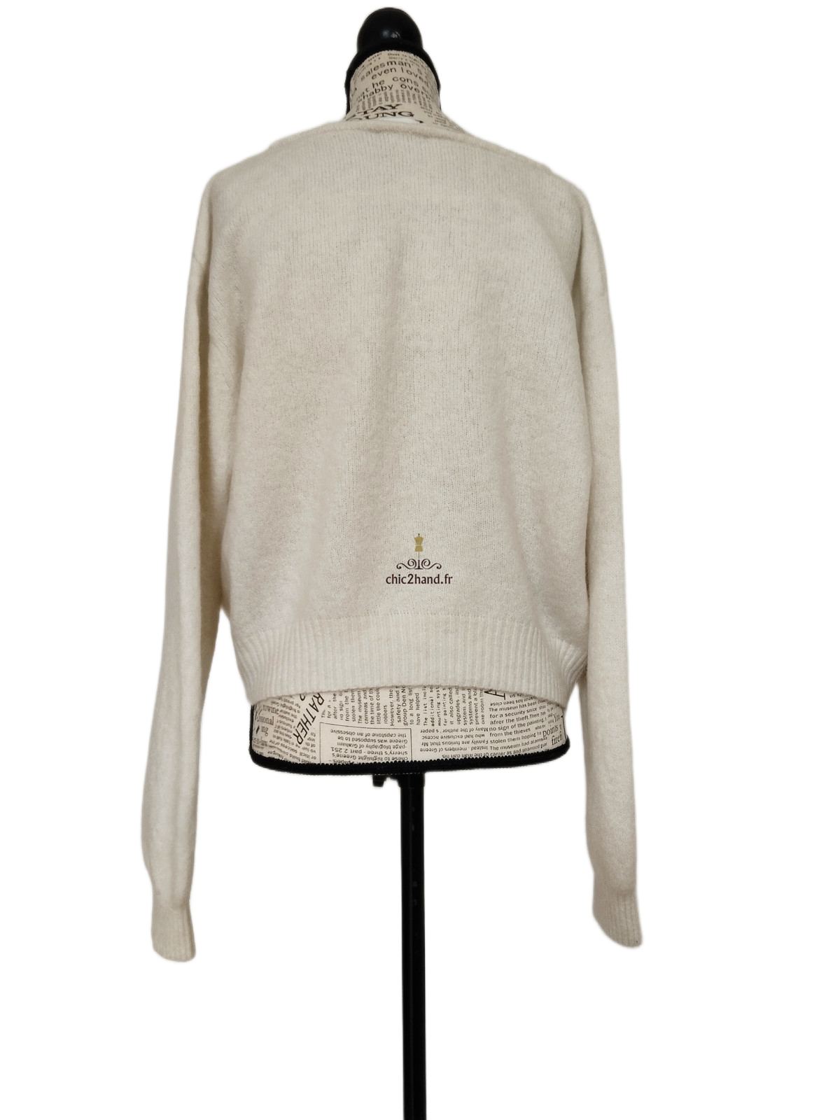 Pull oversize laine alpaga American Vintage vito18bm VITOW blanc crème XS S NEUF – Image 5