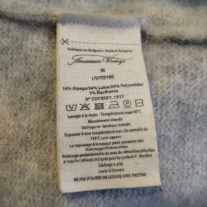 Gilet oversize laine alpaga American Vintage vito19e VITOW gris clair M TBE