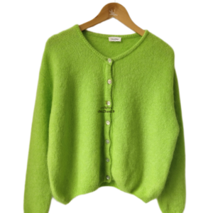 Gilet oversize laine alpaga American Vintage vito19e VITOW vert fluo S Neuf