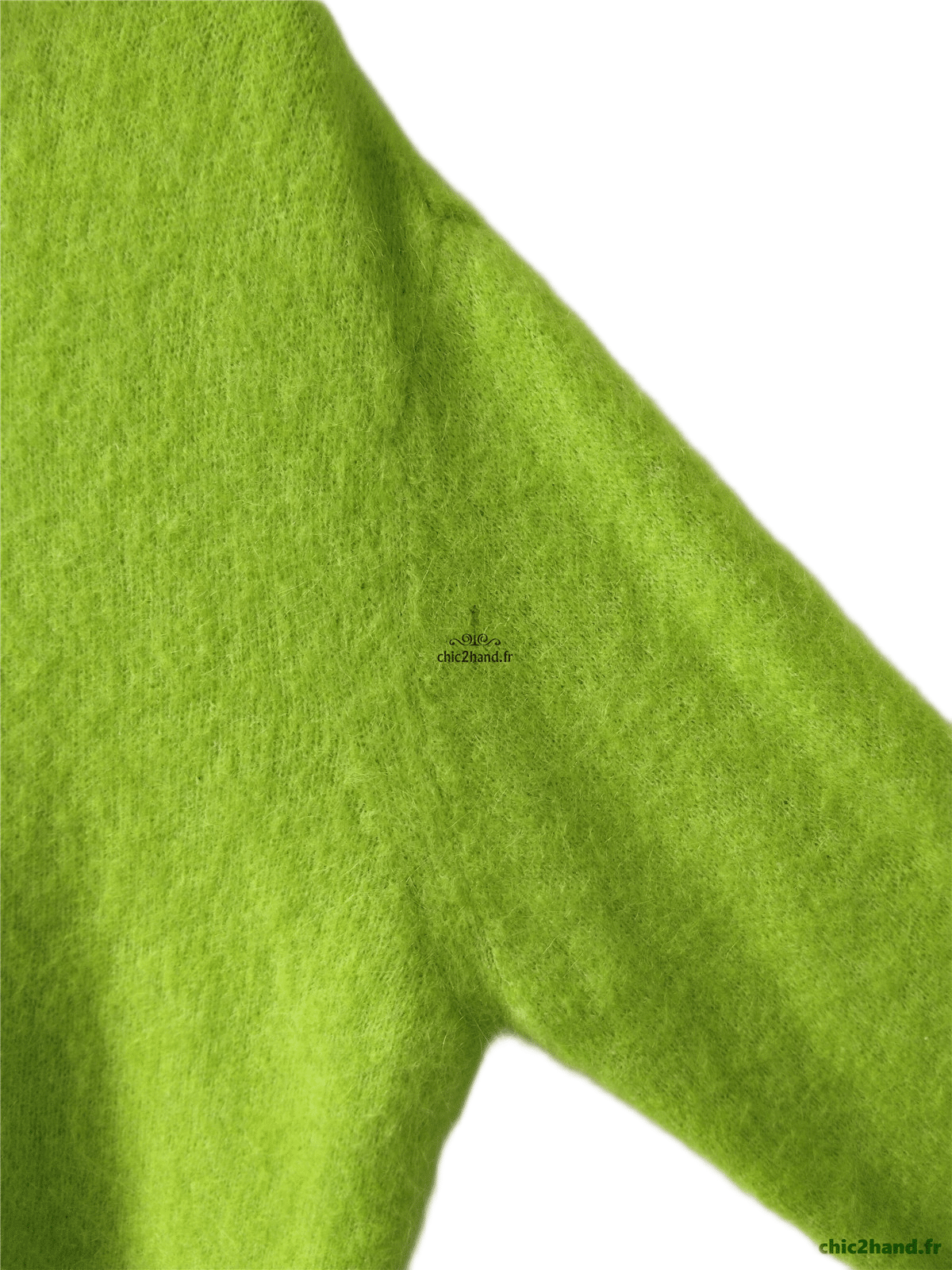 Gilet oversize laine alpaga American Vintage vito19e VITOW vert fluo S Neuf – Image 4