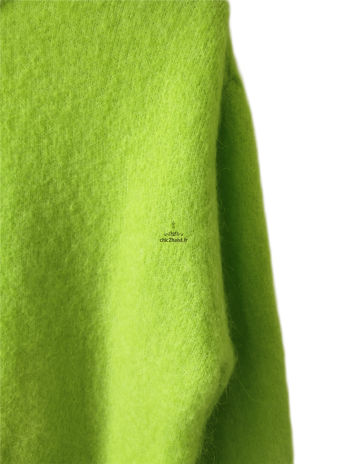 Gilet oversize laine alpaga American Vintage vito19e VITOW vert fluo S Neuf – Image 5