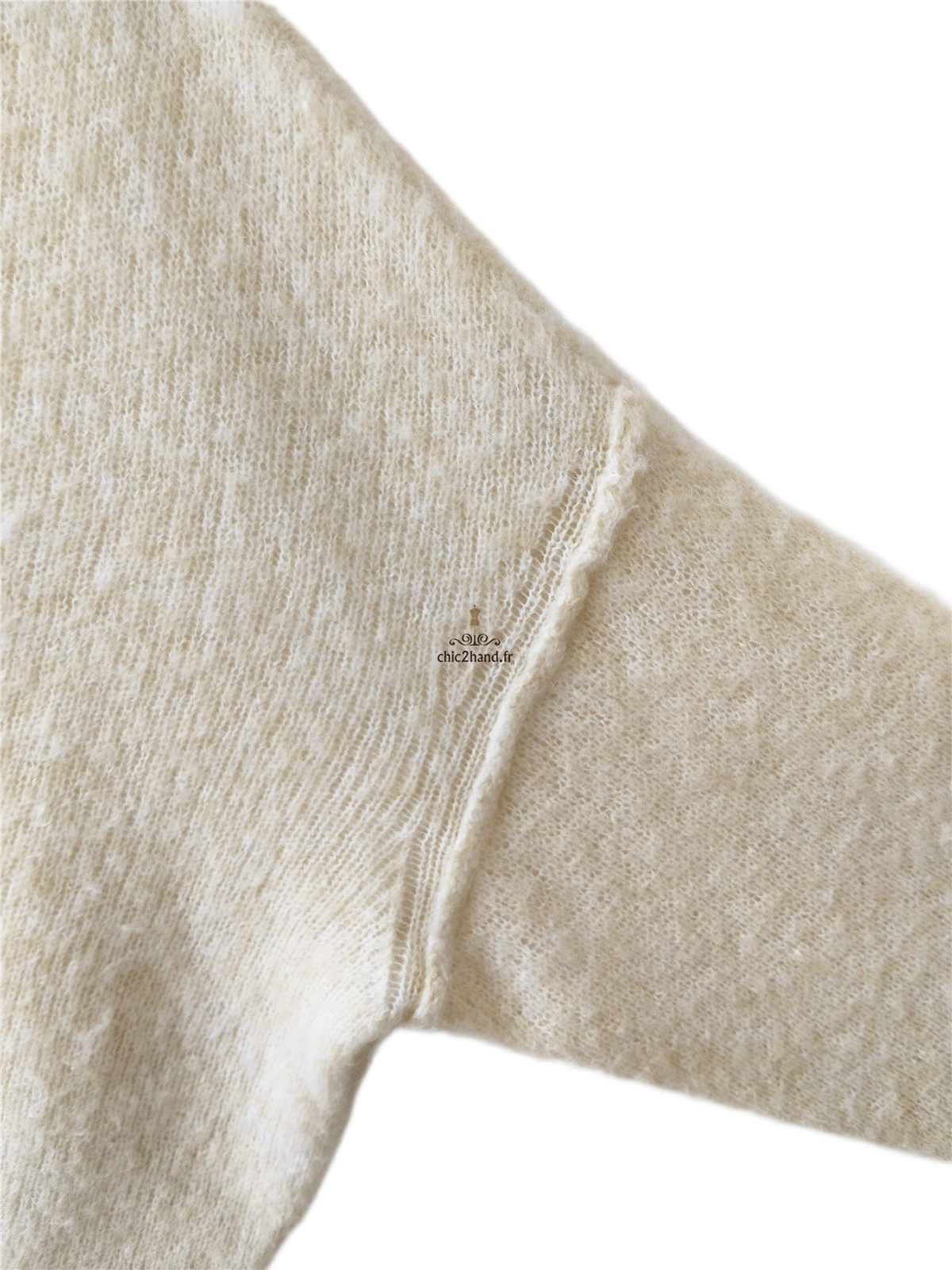 Pull oversize chauves souris laine alpaga American Vintage yan18d yanbay beige chiné M L – Image 5