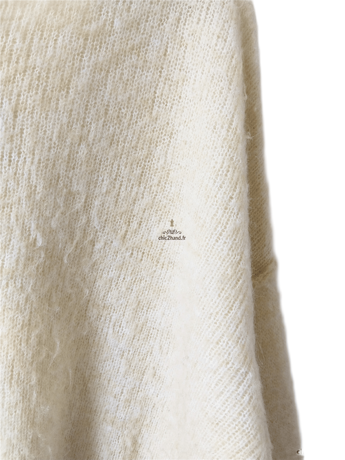Pull oversize chauves souris laine alpaga American Vintage yan18d yanbay beige chiné M L – Image 6