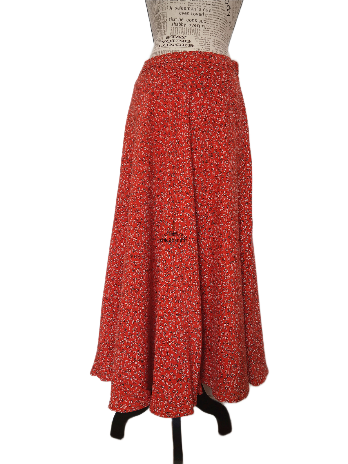 Jupe doublure en pure soie comptoir des cotonniers FR40 rouge fleuri NEUF – Image 6