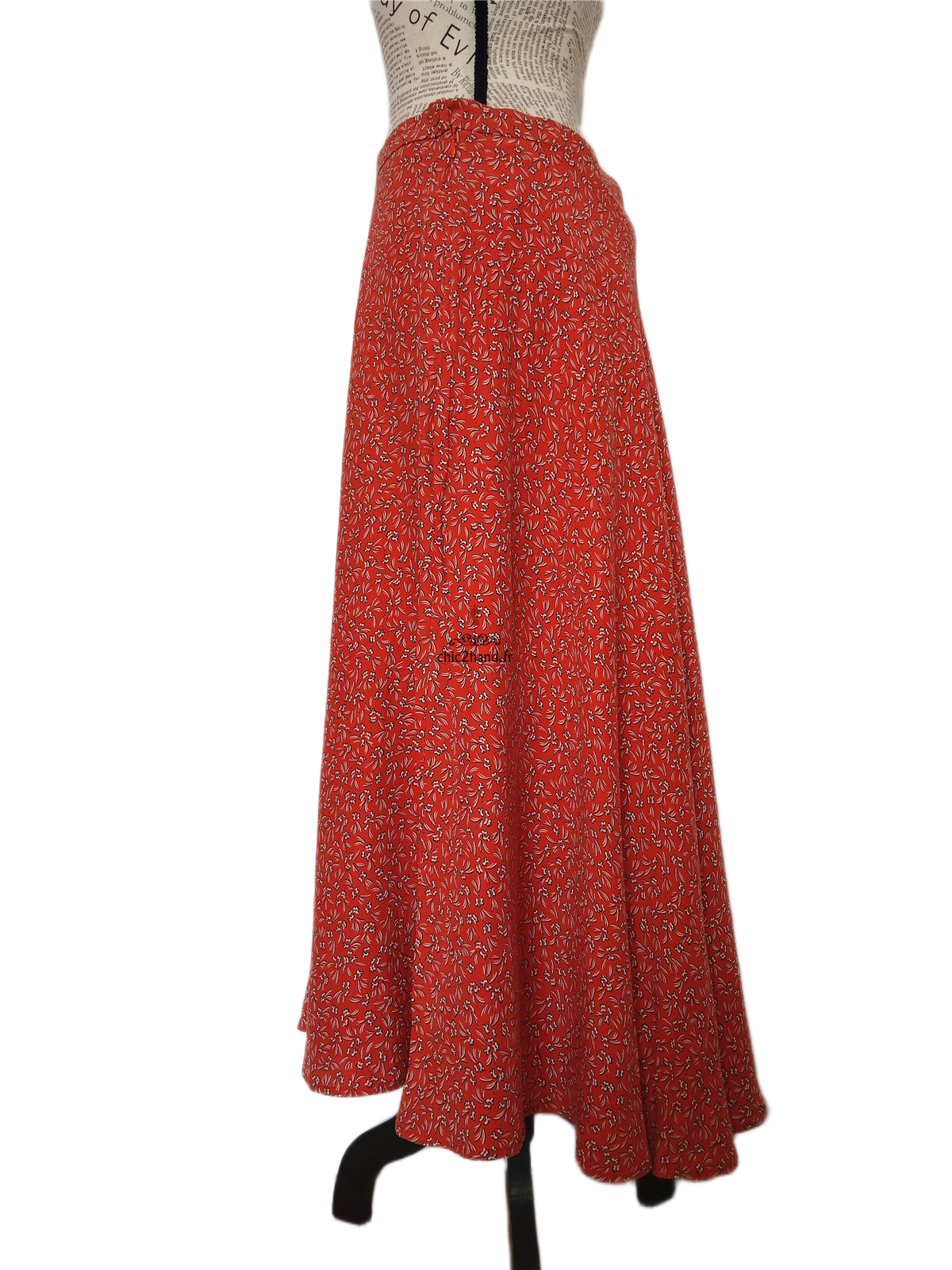 Jupe doublure en pure soie comptoir des cotonniers FR40 rouge fleuri NEUF – Image 7