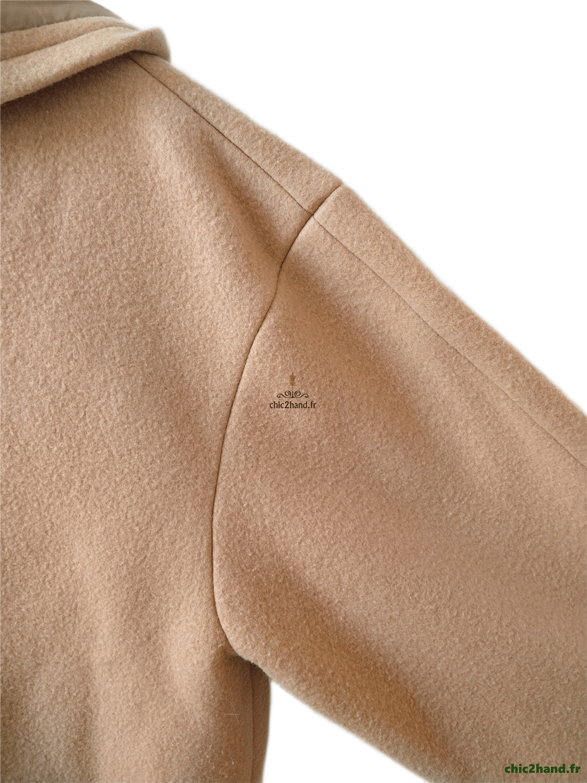 Manteau long avec capuche laine American Vintage Baz17CH23 BAZYBAY M L noisette Neuf – Image 4
